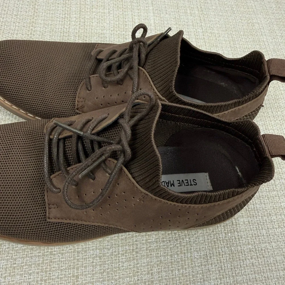 Steve Madden Brugby Mens Kids Brown Knit Dress‎ Shoes Size 6